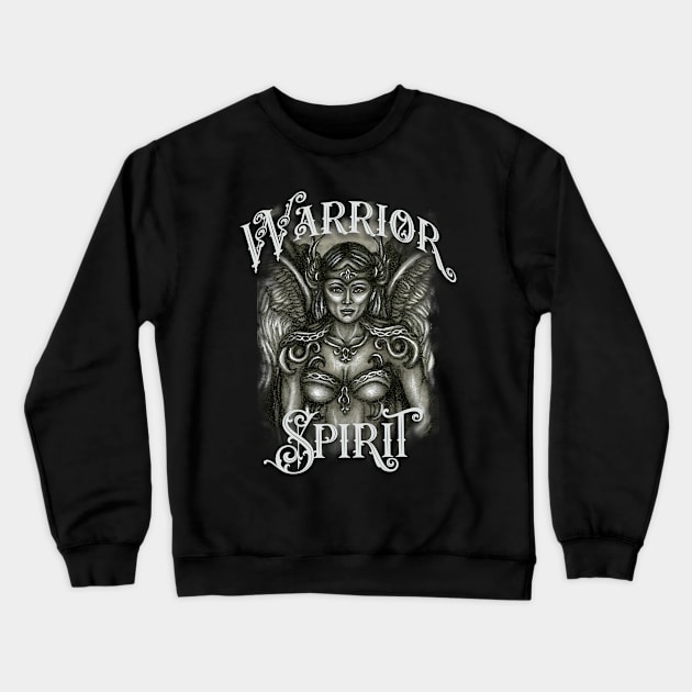 Warrior Spirit Dark Crewneck Sweatshirt by TAS Illustrations and More